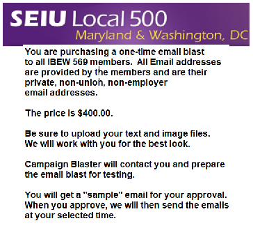 SEIU 500 Campaign Blast
