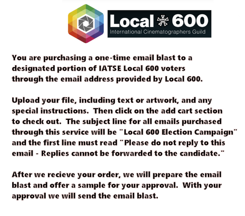 IATSE Local 600 Campaign Mailing